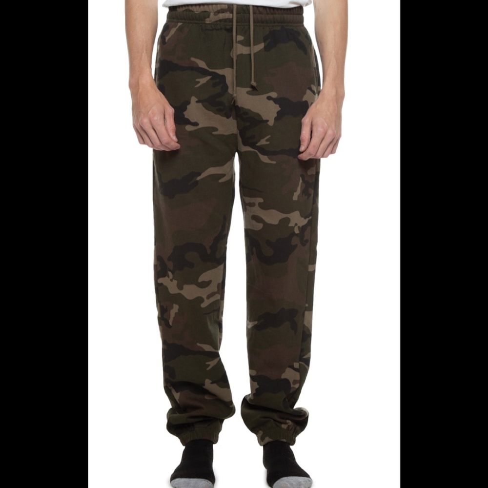 CAMO ELASTIC BOTTOM SWEATPANTS ZIP POCKET